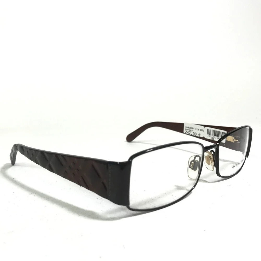 Burberry B1064 1031 Eyeglasses Frames Brown Checkered Square Full Rim 53-16-130
